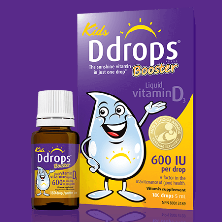 Ddrops® Booster Liquid Vitamin D3 Vitamin Supplement, 600 IU, 5 ml, 180 drops