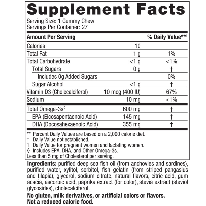Zero Sugar Prenatal DHA Gummy Chews