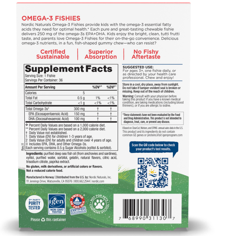 Zero Sugar Omega-3 Fishies