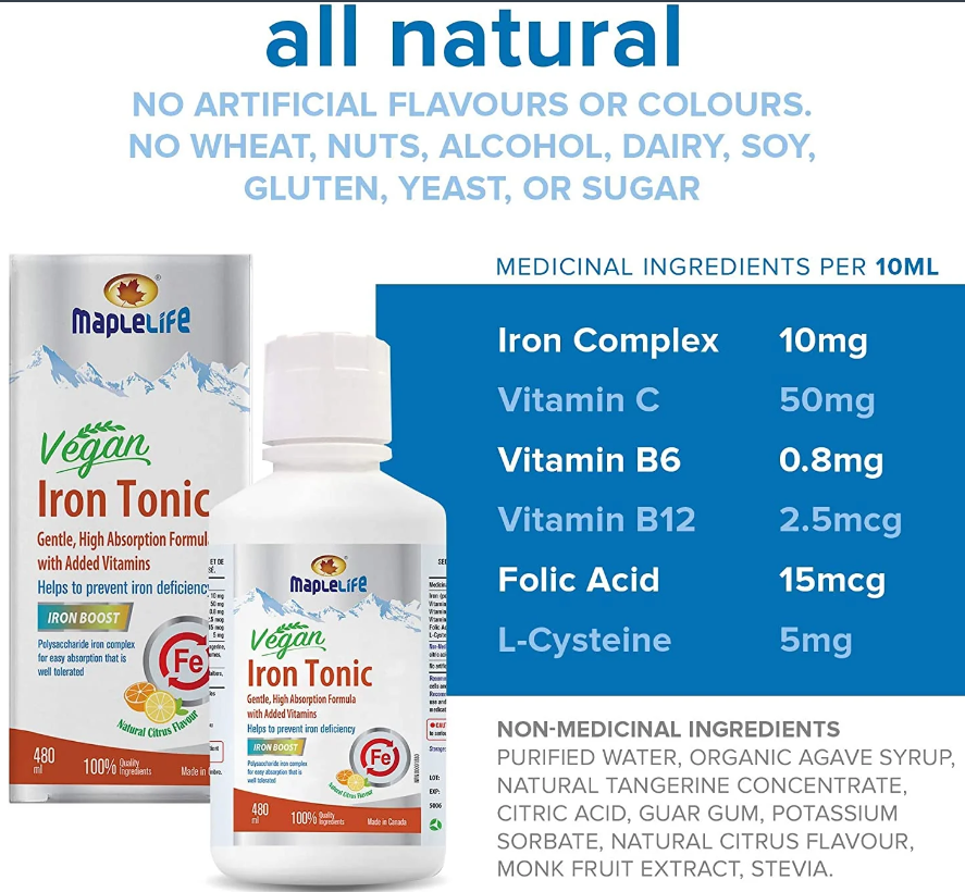 Vegan Liquid Iron Tonic with Iron Boost