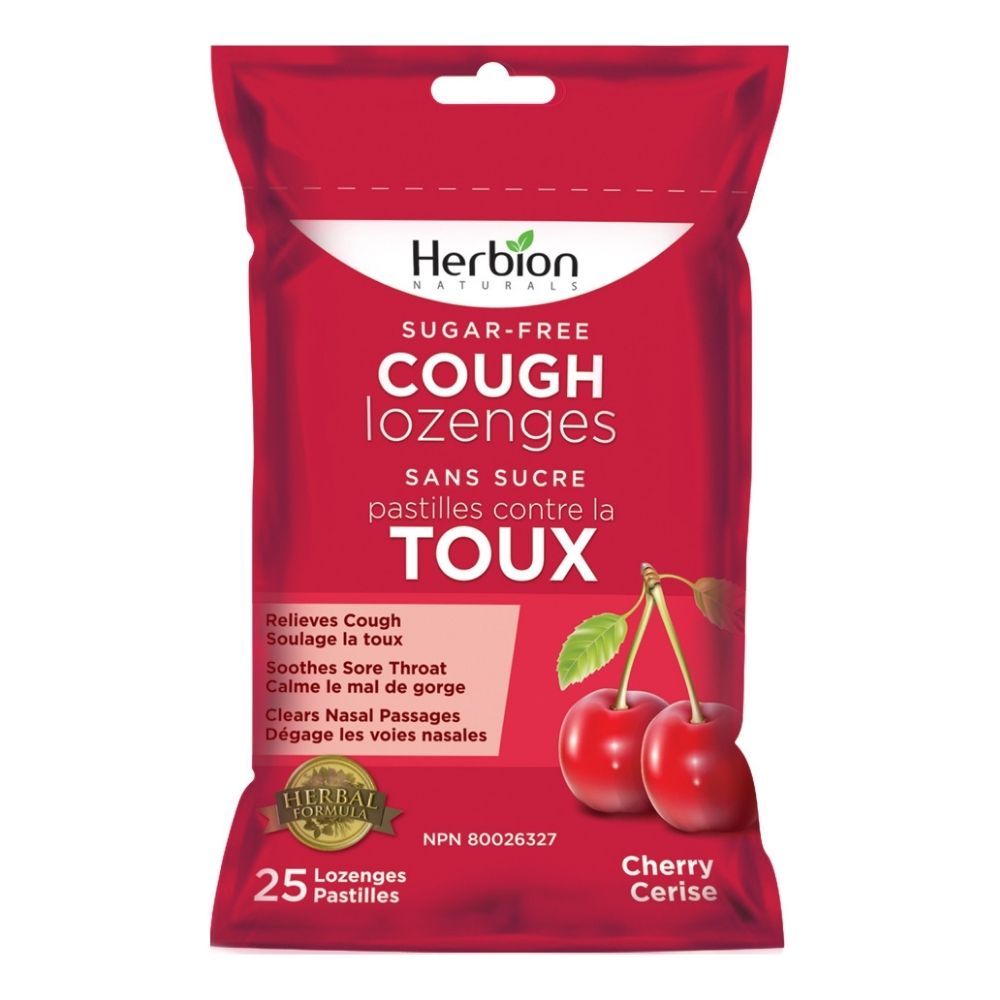 Herbion Naturals Sugar – Free Cough Lozenges with Assorted Flavours (Cherry/Honey-Lemon)