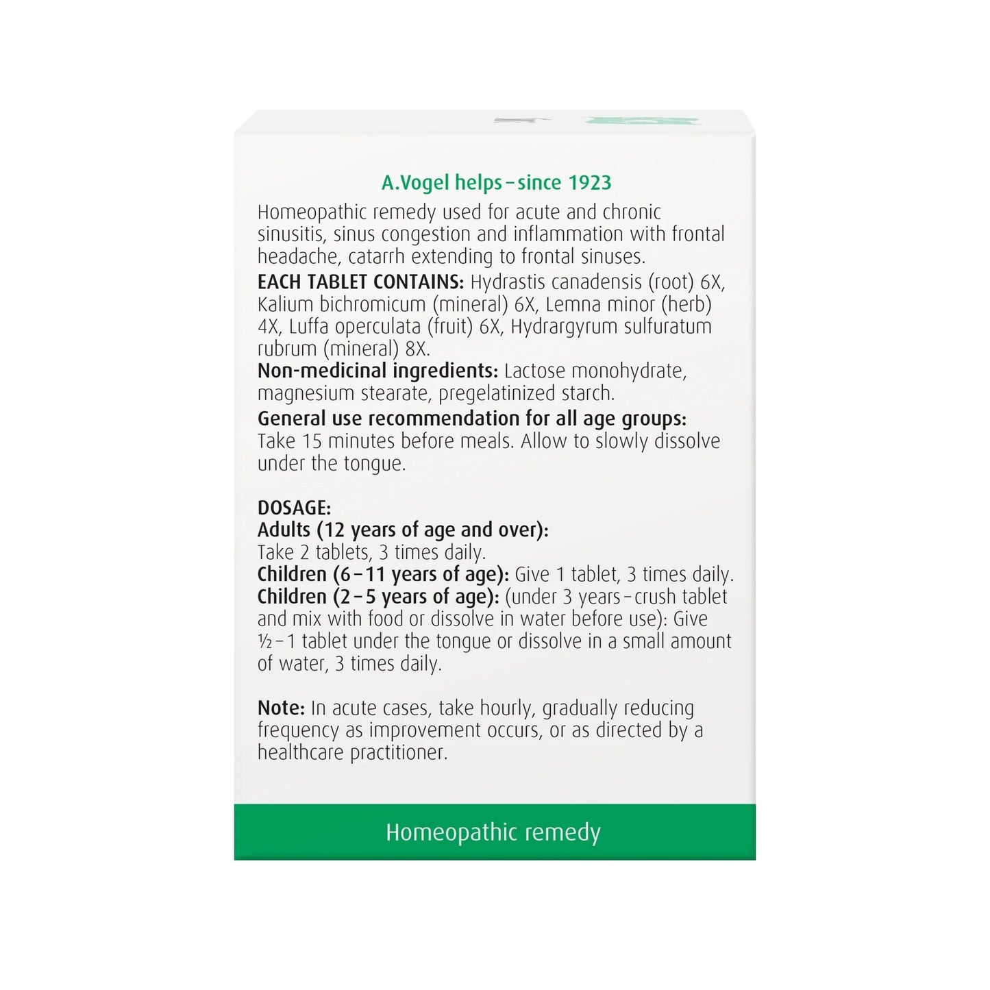A.Vogel Sinna Tablets for Sinus congestion