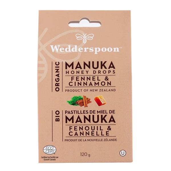 ORGANIC MANUKA HONEY DROPS FENNEL & CINNAMON