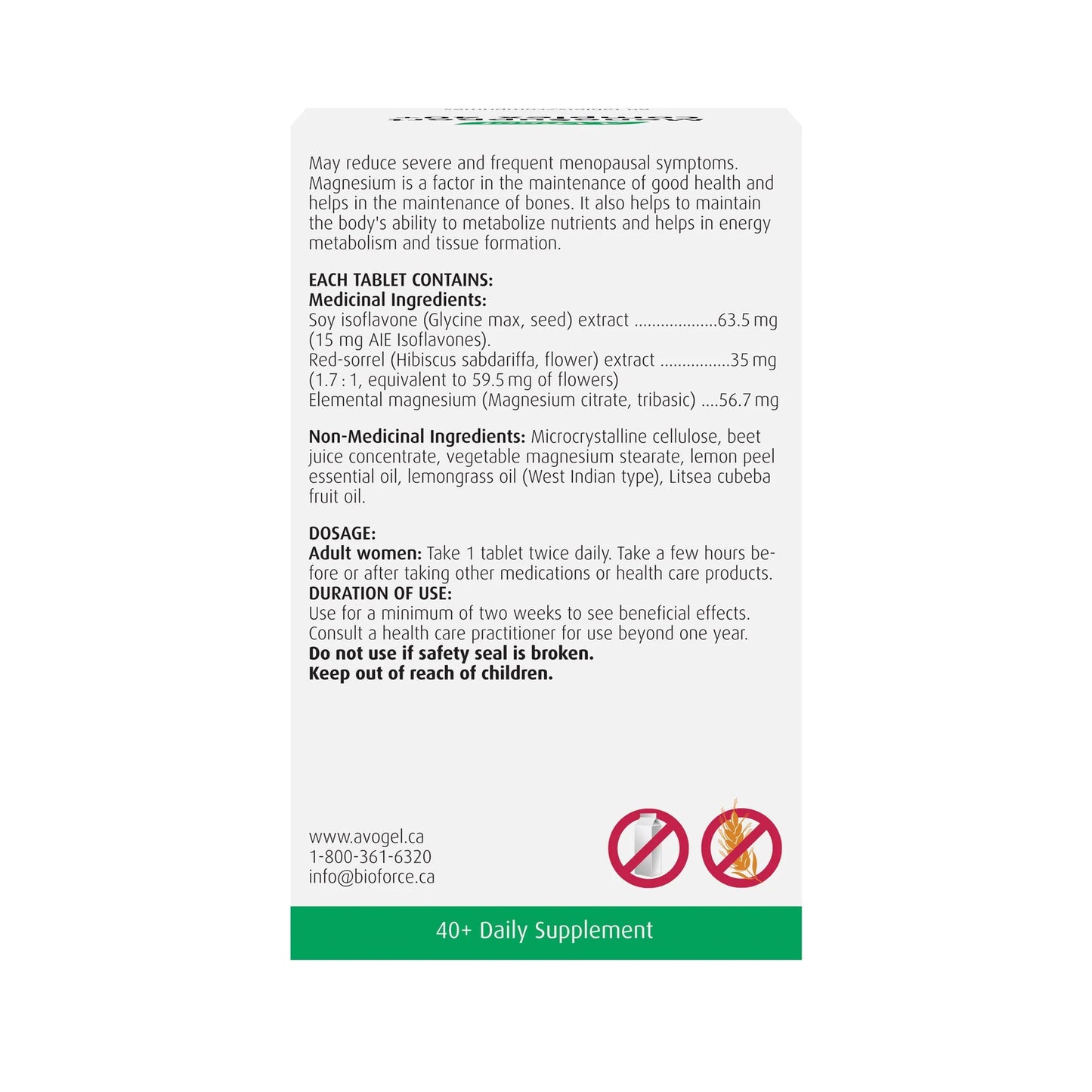 A.Vogel MenoSupport Complex 40+ Appropriate for all stages of menopause & bone health