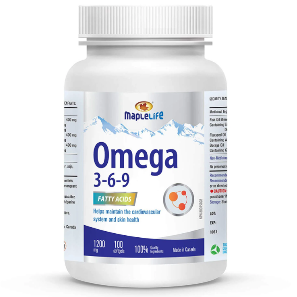 Omega 3-6-9 Flaxseed, Fish and Borage Oil Softgel, 1200mg