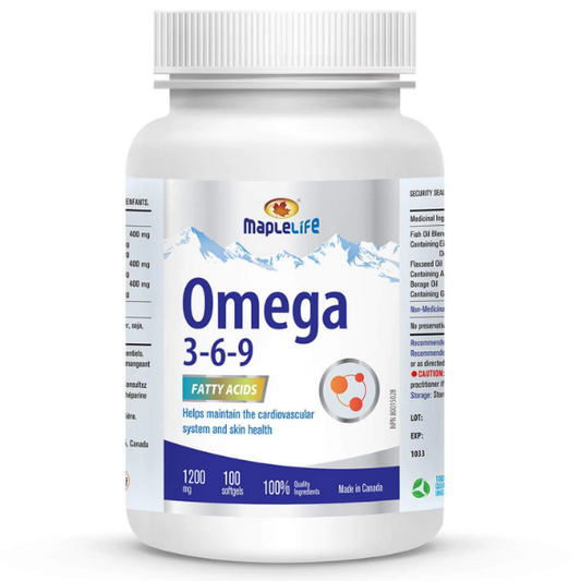 Omega 3-6-9 Flaxseed, Fish and Borage Oil Softgel, 1200mg