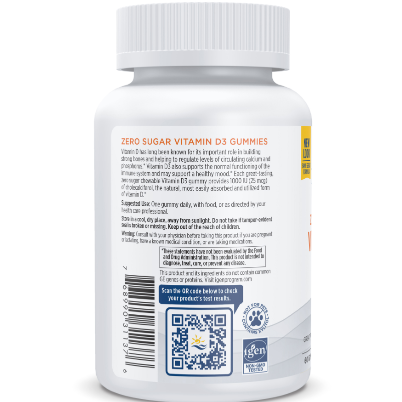 Zero Sugar Vitamin D3 Gummies