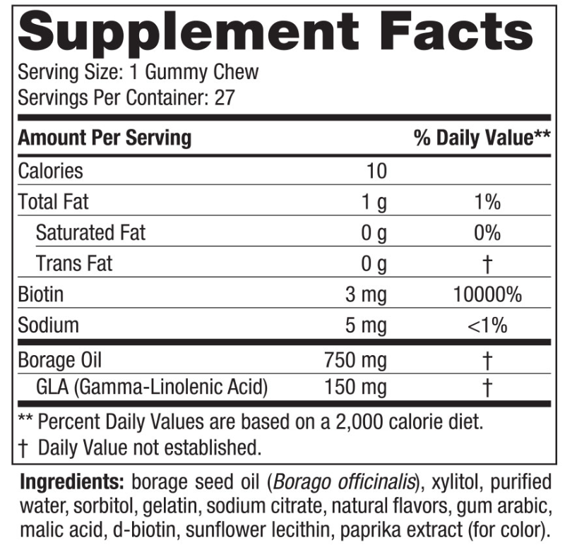 Zero Sugar Hair and Skin Gummy Chews