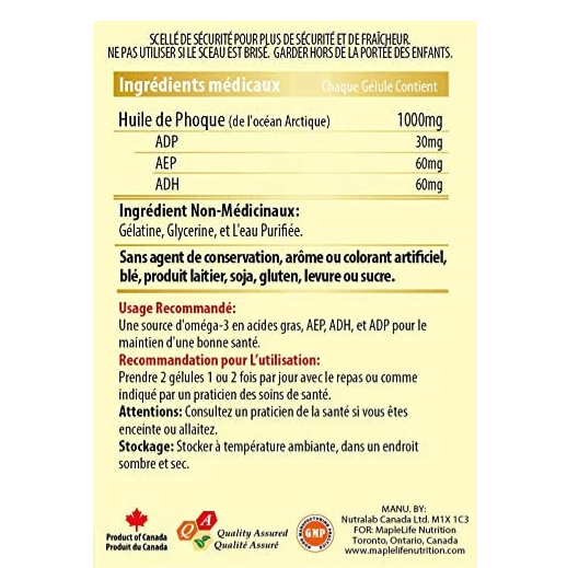 Harp Seal Oil Gold 1000mg 180 Softgels