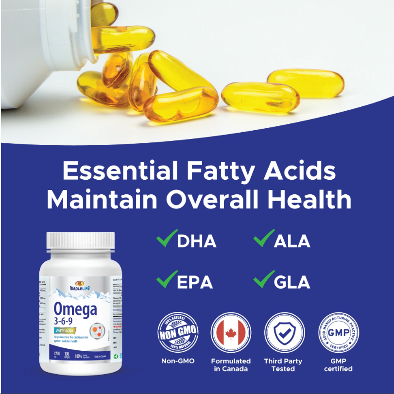 Omega 3-6-9 Flaxseed, Fish and Borage Oil Softgel, 1200mg