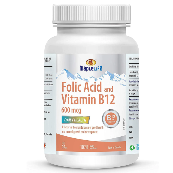 Folic Acid and Vitamin B12 600 mcg