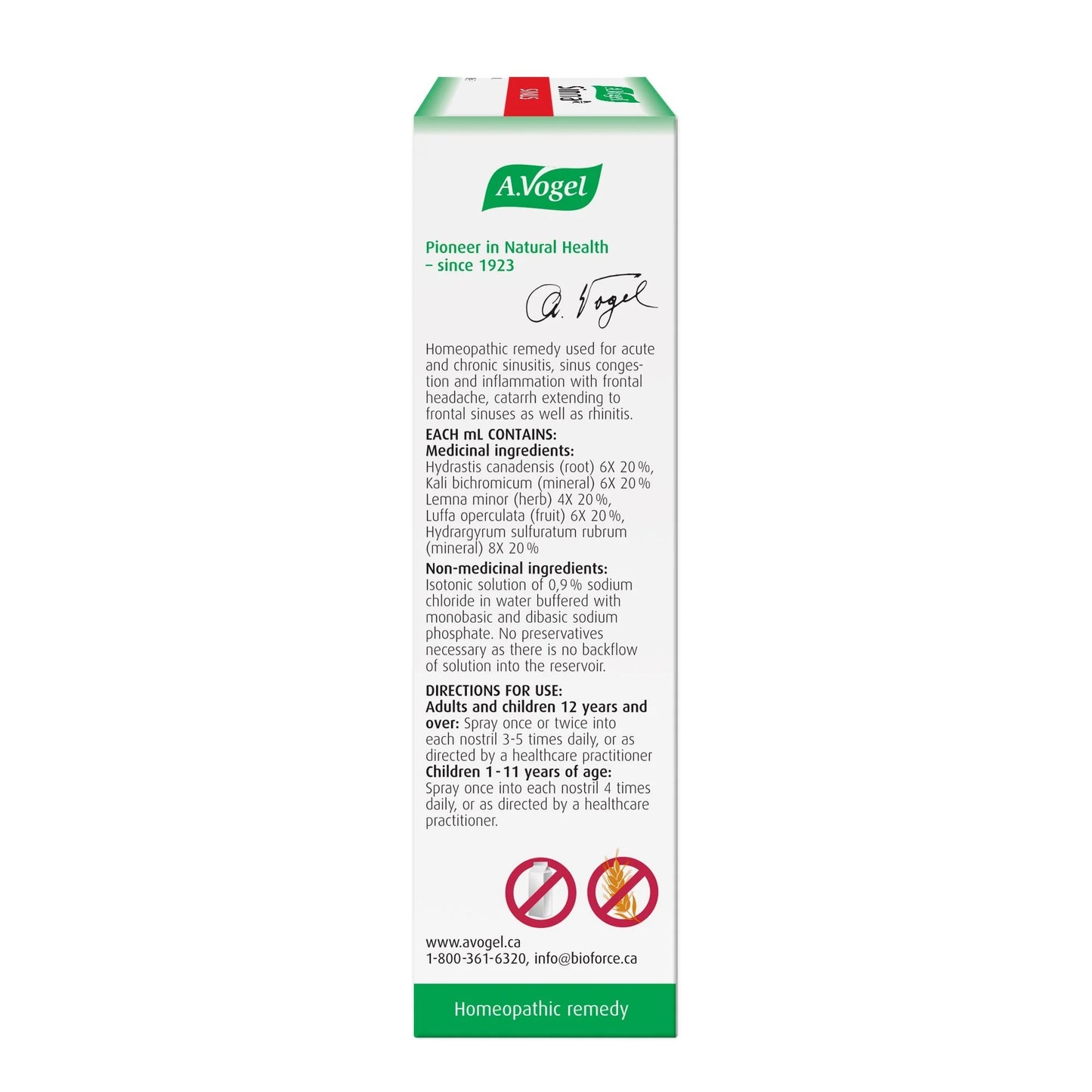 A.Vogel Sinna Nasal Spray For Sinus Congestion and Blocked Nose