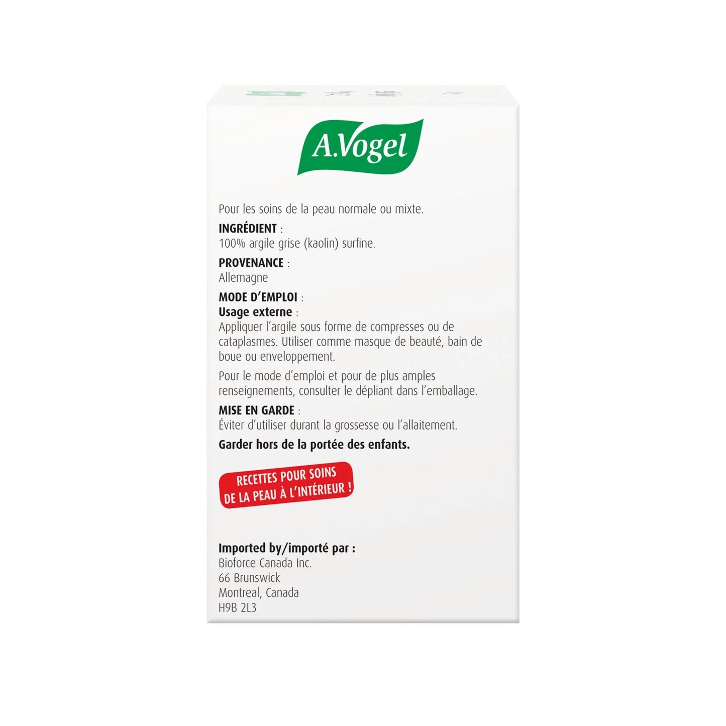 A.Vogel Green Clay - Used for clay masks for oily and problem skin