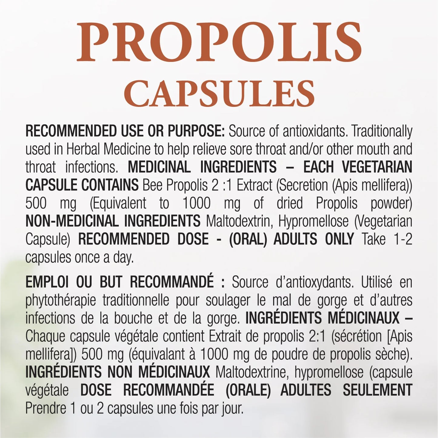 BEE PROPOLIS 500 MG