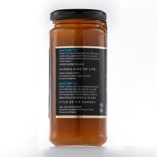 RAW MULTIFLORAL MANUKA HONEY KFACTOR 12, 325G/11.5OZ