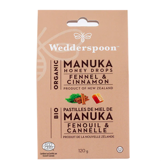 ORGANIC MANUKA HONEY DROPS FENNEL & CINNAMON